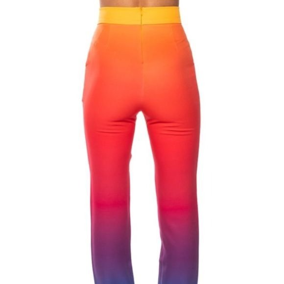 Callie Sunset Blvd Pantsuit: Ombre Blazer & Skinny Slacks: L 1X - Picture 13 of 15